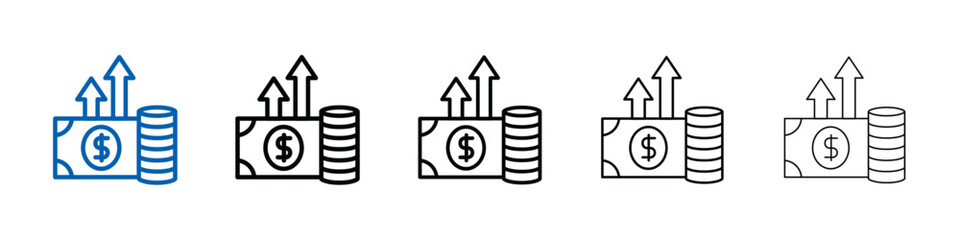 Poster - High Revenue icon Outline vector logo for web ui