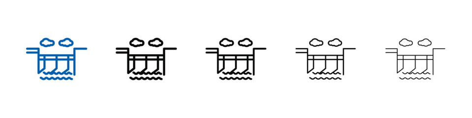 Poster - Hydroelectric dam icon Outline vector logo for web ui
