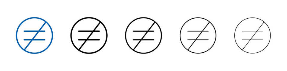 Aufkleber - Inequality icon Outline vector logo for web ui