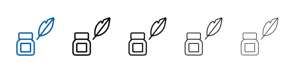 Poster - Ink and quill icon Outline vector logo for web ui