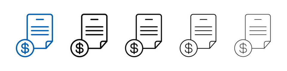 Poster - Invoice icon Outline vector logo for web ui