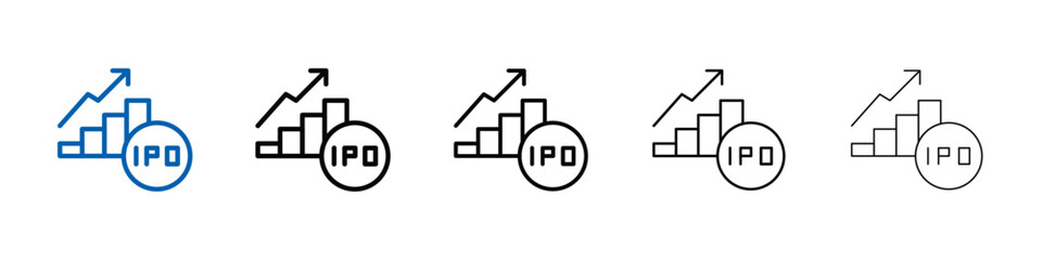 Poster - IPO Initial public offering icon Outline vector logo for web ui