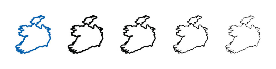 Poster - Ireland map icon Outline vector logo for web ui
