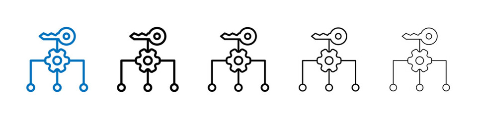 Poster - Key factor icon Outline vector logo for web ui