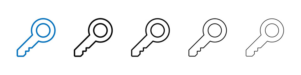 Poster - Key icon Outline vector logo for web ui