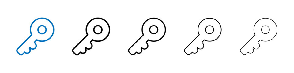 Poster - Key icon Outline vector logo for web ui