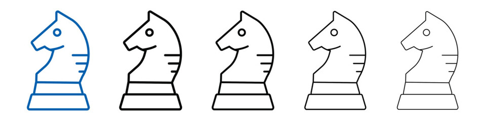 Poster - knight chess icon Outline vector logo for web ui