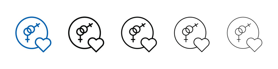 Poster - lesbian relationship icon Outline vector logo for web ui