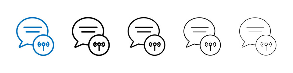 Poster - Live chat icon Outline vector logo for web ui