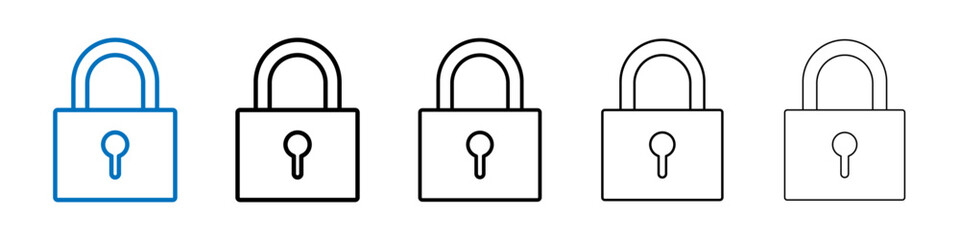 Poster - Lock icon Outline vector logo for web ui