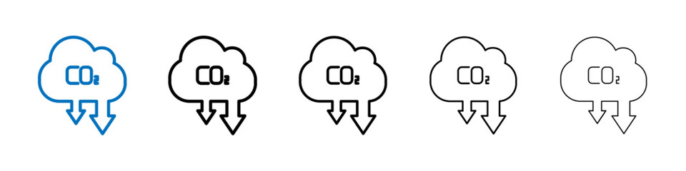 Poster - Low carbon dioxide icon Outline vector logo for web ui
