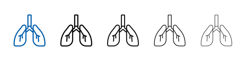 Poster - Lungs Icon Outline vector logo for web ui