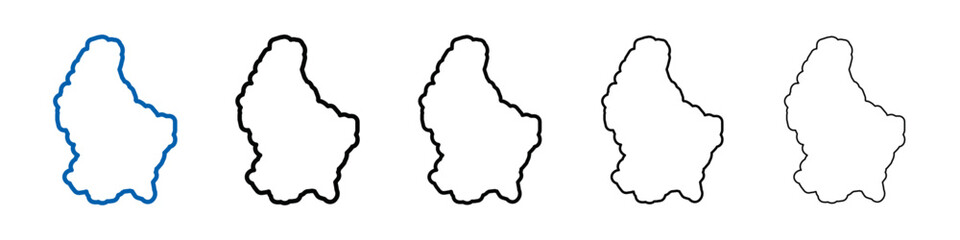 Poster - Luxembourg country map icon Outline vector logo for web ui
