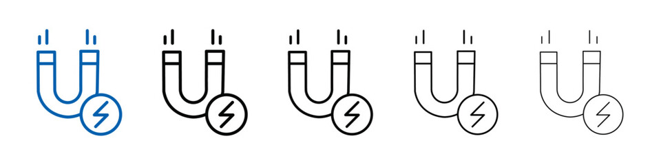 Poster - Magnet with power icon Outline vector logo for web ui