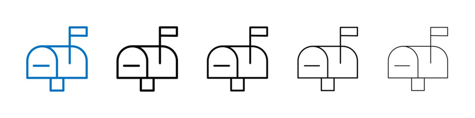 Poster - Mailbox icon Outline vector logo for web ui