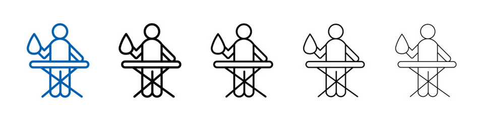 Poster - Man iron clothes icon Outline vector logo for web ui