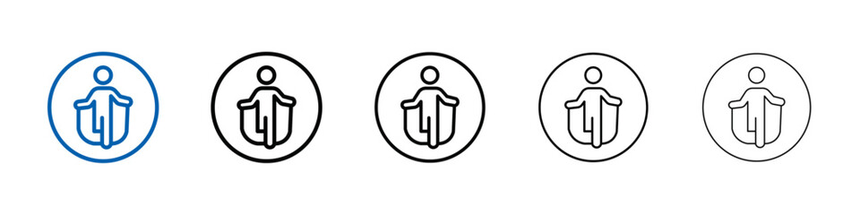 Poster - Man jumping with skipping rope icon Outline vector logo for web ui