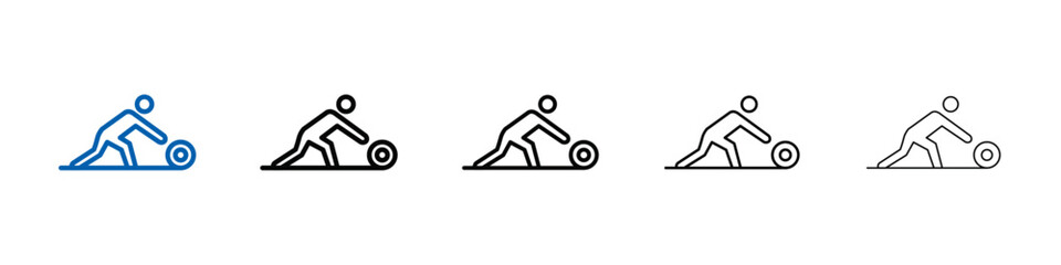 Poster - Man rolling carpet mat icon Outline vector logo for web ui