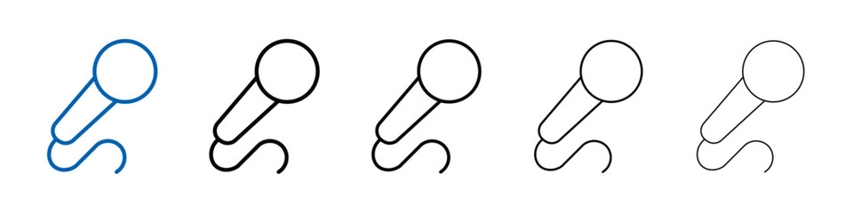 Poster - Microphone icon Outline vector logo for web ui