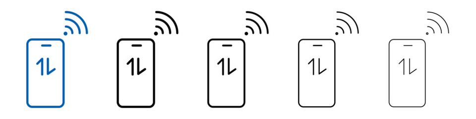 Poster - Mobile Internet icon Outline vector logo for web ui