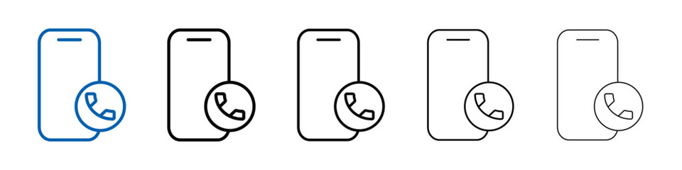 Aufkleber - Mobile Phone call icon Outline vector logo for web ui