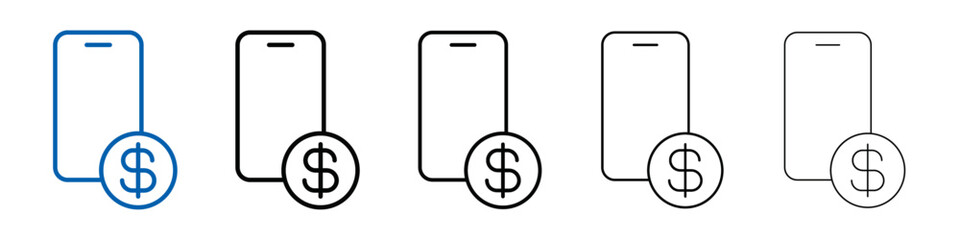 Poster - mobile payment icon Outline vector logo for web ui