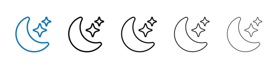 Poster - Moon icon Outline vector logo for web ui