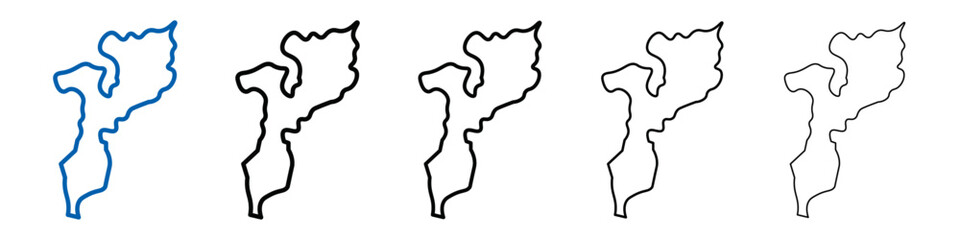 Poster - Mozambique map icon Outline vector logo for web ui