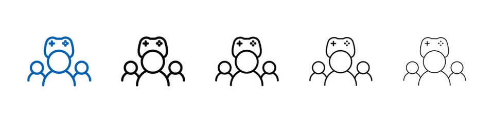 Poster - Multi Game player icon Outline vector logo for web ui