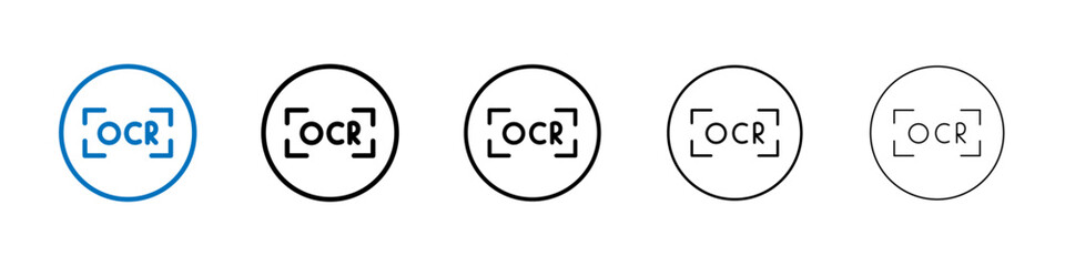 Poster - OCR icon Outline vector logo for web ui