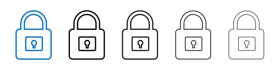 Poster - Padlock icon Outline vector logo for web ui