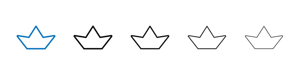 Poster - Paper boat icon Outline vector logo for web ui
