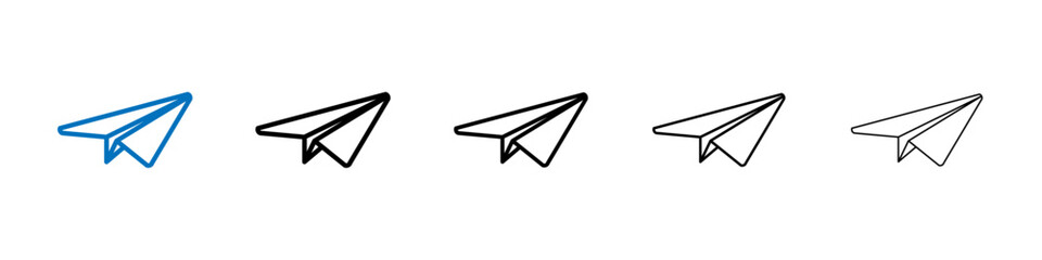 Poster - Paper plane icon Outline vector logo for web ui