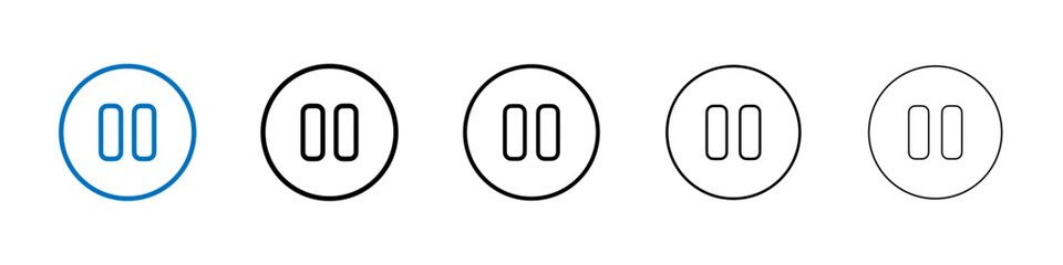 Poster - Pause icon Outline vector logo for web ui