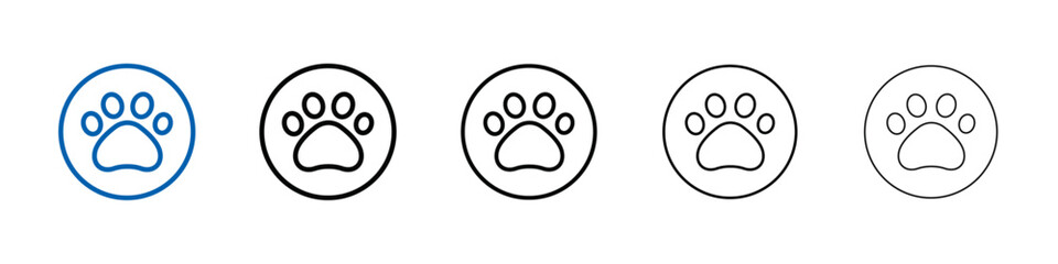 Poster - Paw icon Outline vector logo for web ui
