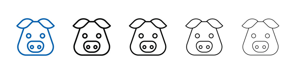 Poster - Pig face icon Outline vector logo for web ui