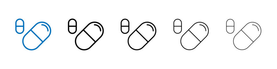 Poster - Pill Icon Outline vector logo for web ui