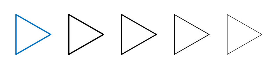 Poster - Play Button icon Outline vector logo for web ui