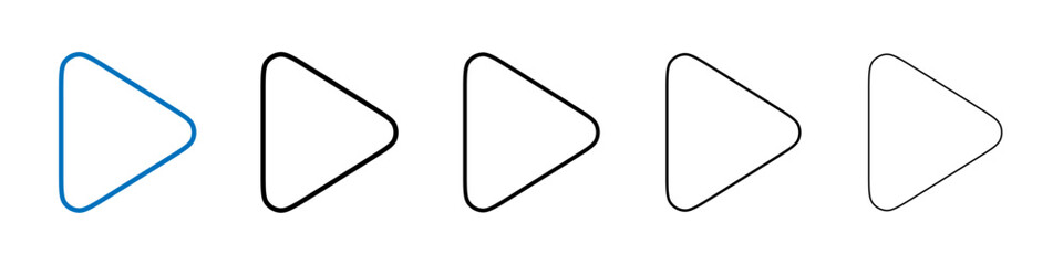 Poster - Play icon Outline vector logo for web ui