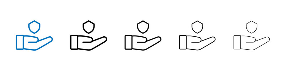 Poster - Protection icon Outline vector logo for web ui