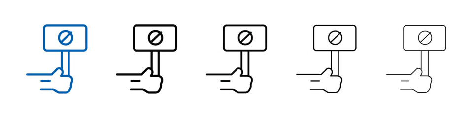 Aufkleber - Protest banner in hand icon Outline vector logo for web ui