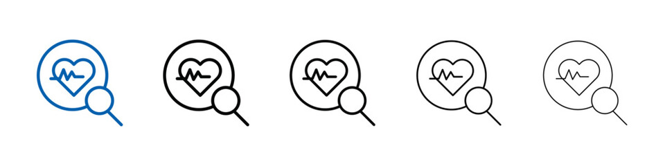 Poster - pulse heart check up icon Outline vector logo for web ui