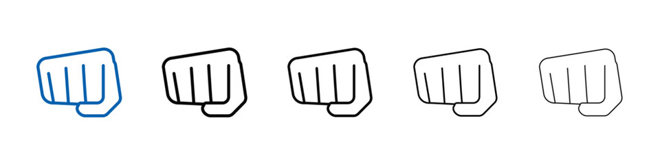 Poster - punch fist hand icon Outline vector logo for web ui