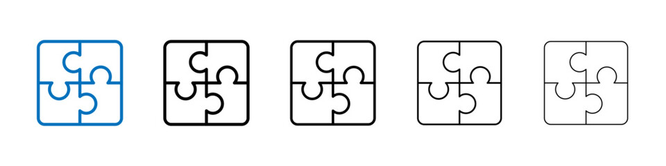 Poster - Puzzle icon Outline vector logo for web ui