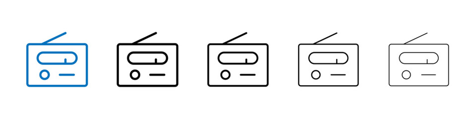 Poster - Radio icon Outline vector logo for web ui