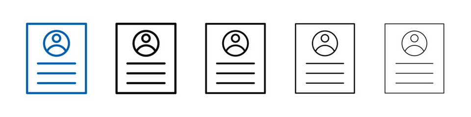 Poster - Resume icon Outline vector logo for web ui