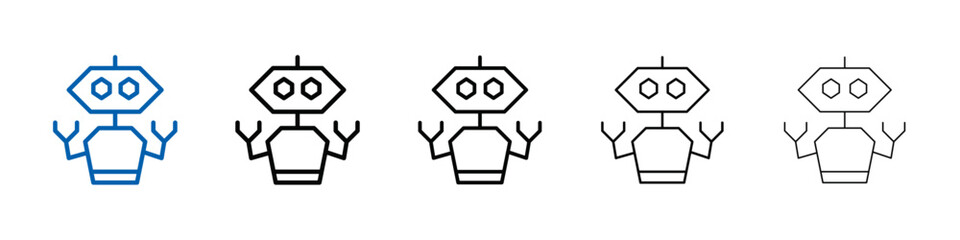 Poster - Robot Icon Outline vector logo for web ui
