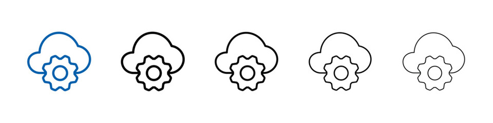 Poster - SaaS icon Outline vector logo for web ui