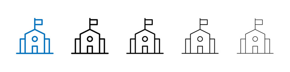 Poster - School icon Outline vector logo for web ui