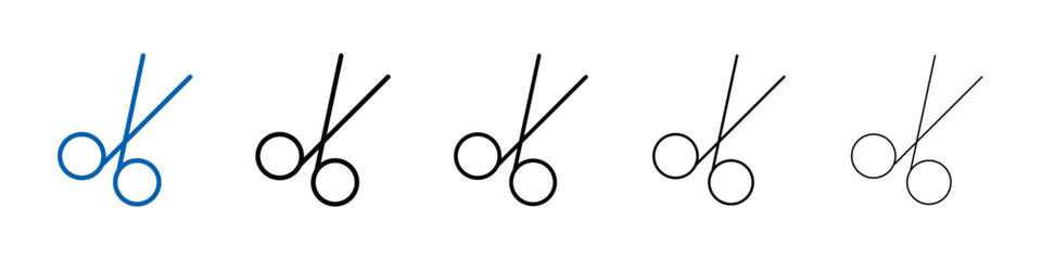 Poster - Scissors icon Outline vector logo for web ui